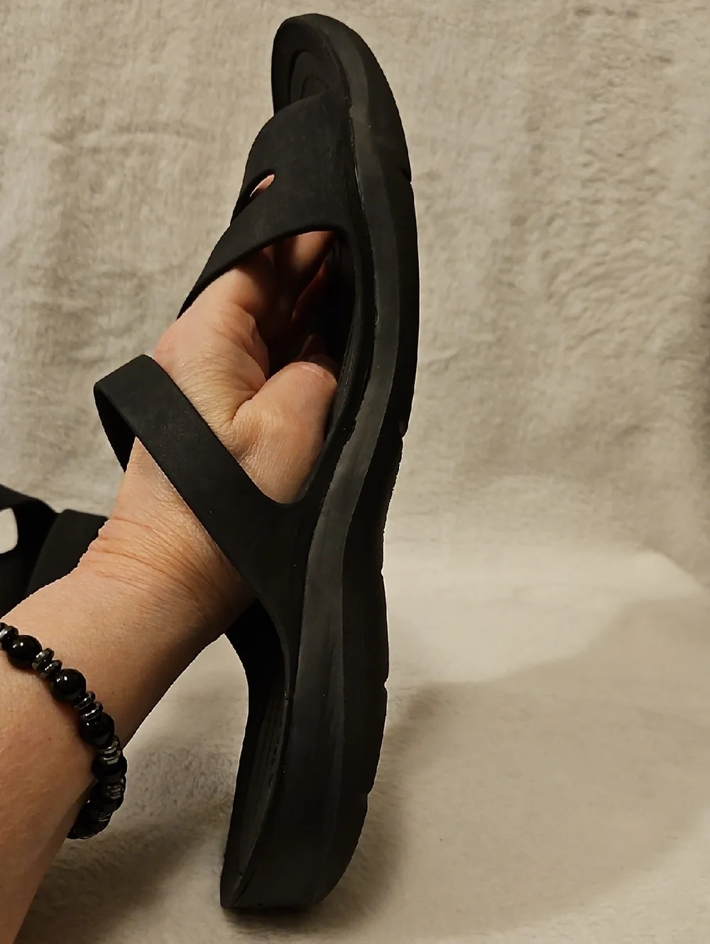 CROCS Black Dual-Strap Comfort Slides - Picture 4 of 5